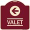 Signmission Designer Series Sign Valet Left Arrow, Burgundy Heavy-Gauge Aluminum Sign, 18" x 18", BU-1818-22771 A-DES-BU-1818-22771 - alternate 1